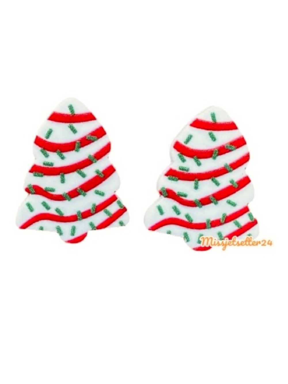Little Debbie Tree Cake Earrings Christmas NEW Stud Pierced